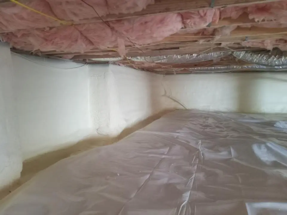 Crawl space encapsulation with closed-cell spray foam for Roof Waterproofing in Temple